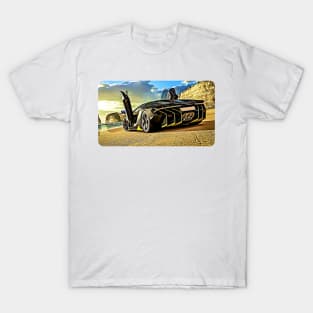 Centenario Cartoon Drawing Action Print T-Shirt